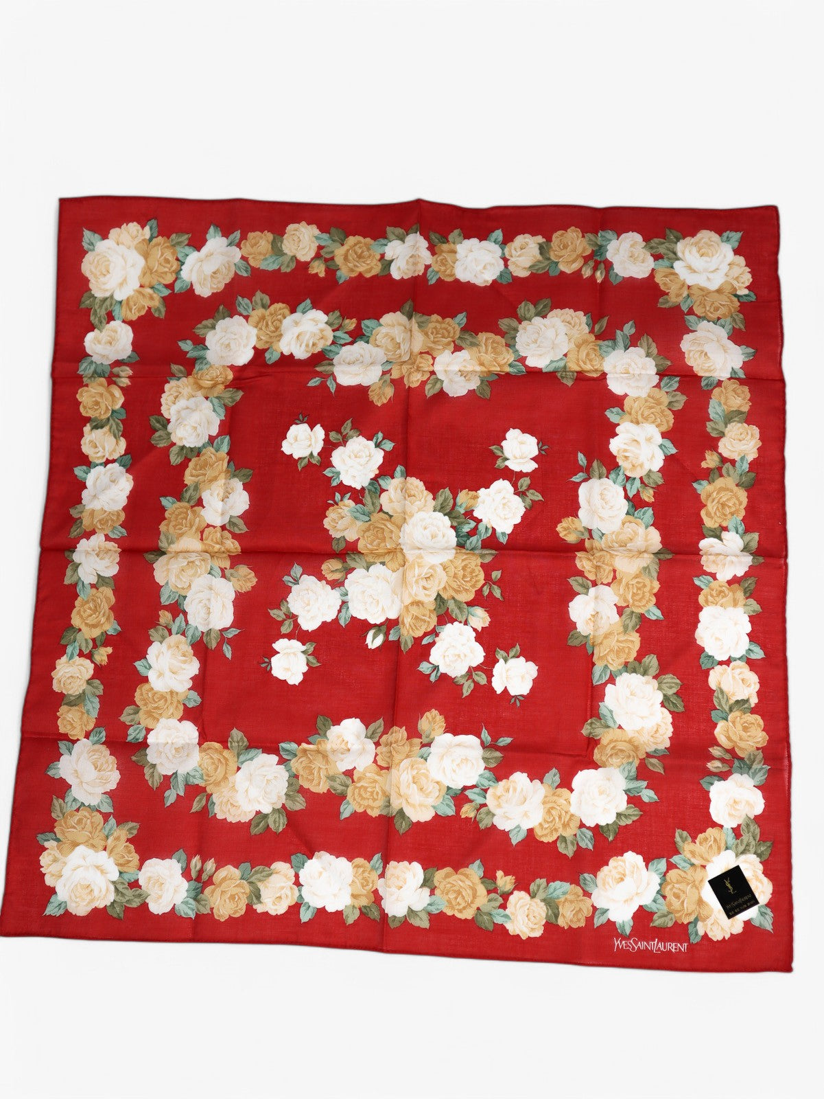 Yves Saint Laurent red floral scarf - ReLuxe Room