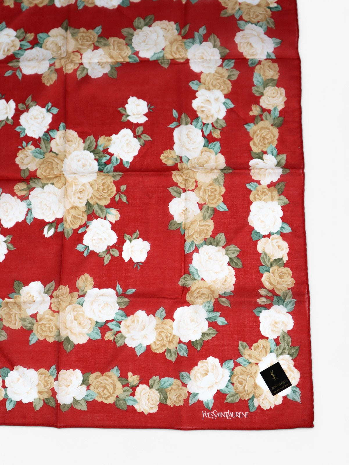 Yves Saint Laurent red floral scarf - ReLuxe Room