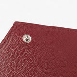 Saint Laurent Grain De Poudre Chevron Envelope Chain Wallet
