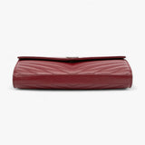 Saint Laurent Grain De Poudre Chevron Envelope Chain Wallet