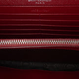 Saint Laurent Grain De Poudre Chevron Envelope Chain Wallet