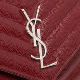 Saint Laurent Grain De Poudre Chevron Envelope Chain Wallet