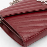 Saint Laurent Grain De Poudre Chevron Envelope Chain Wallet