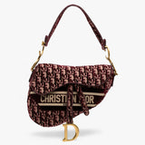Dior Oblique Velvet Embroidered Saddle Bag