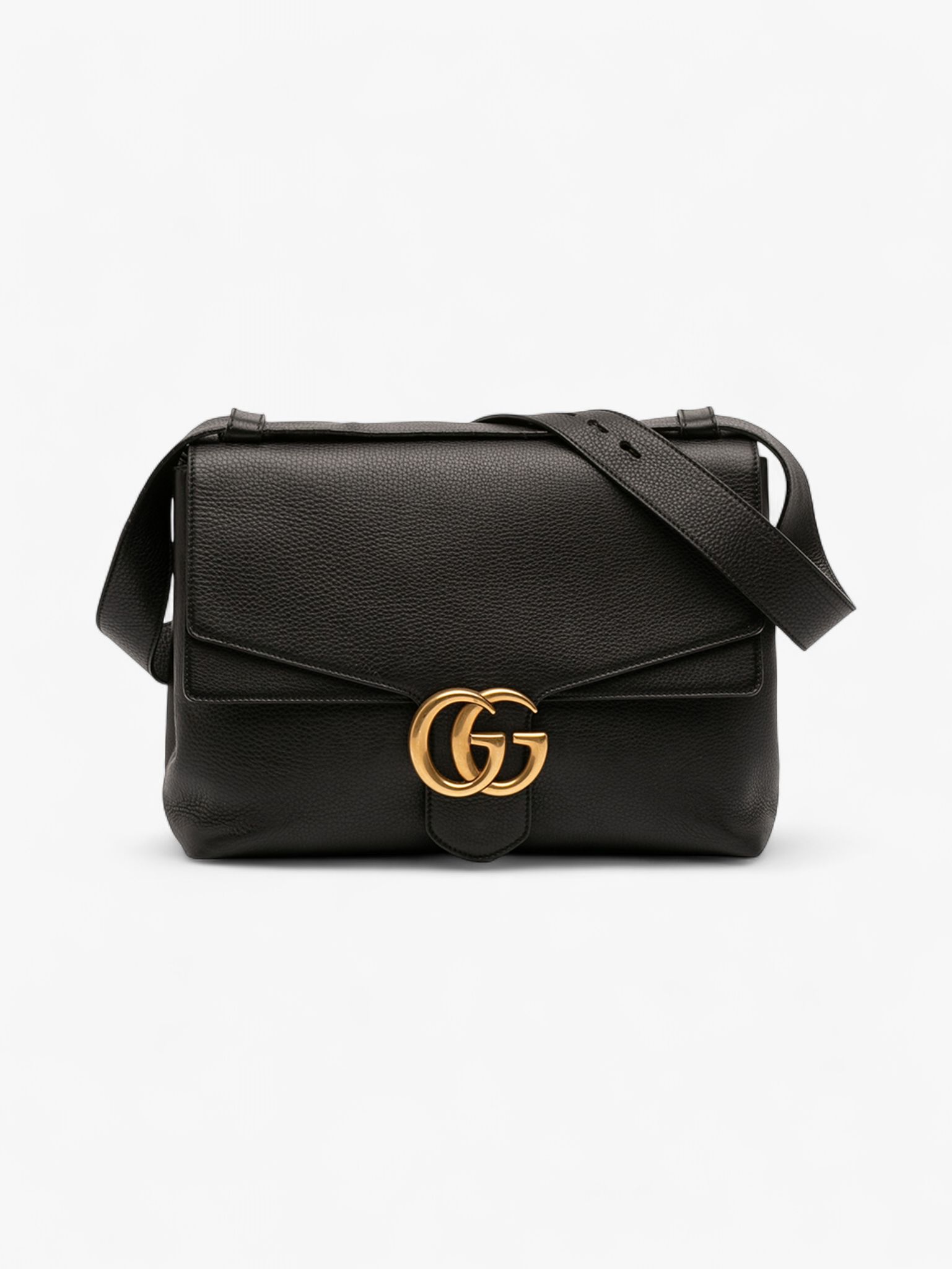 Gucci Large GG Marmont Pebbled Calfskin Flap Shoulder Bag – ReLuxe