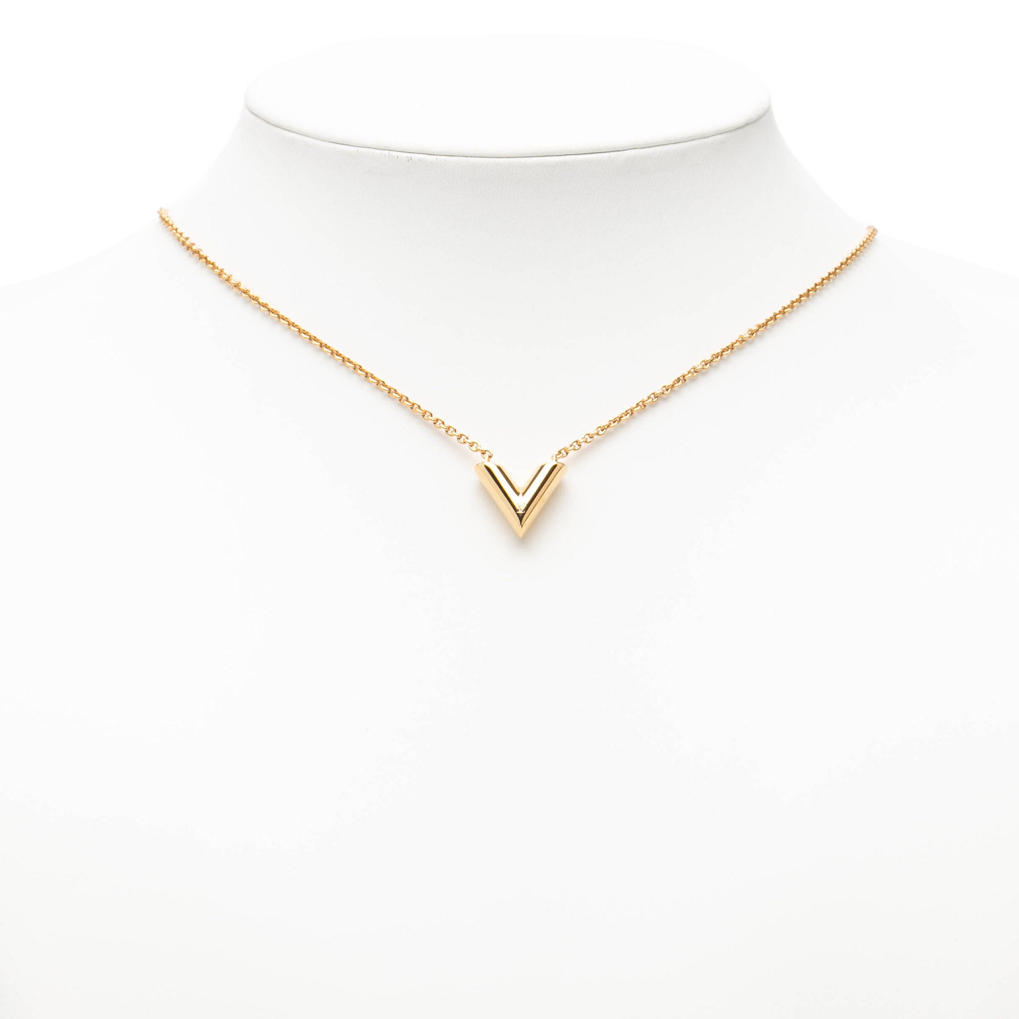 Louis Vuitton Gold Plated Essential V Necklace – ReLuxe Room