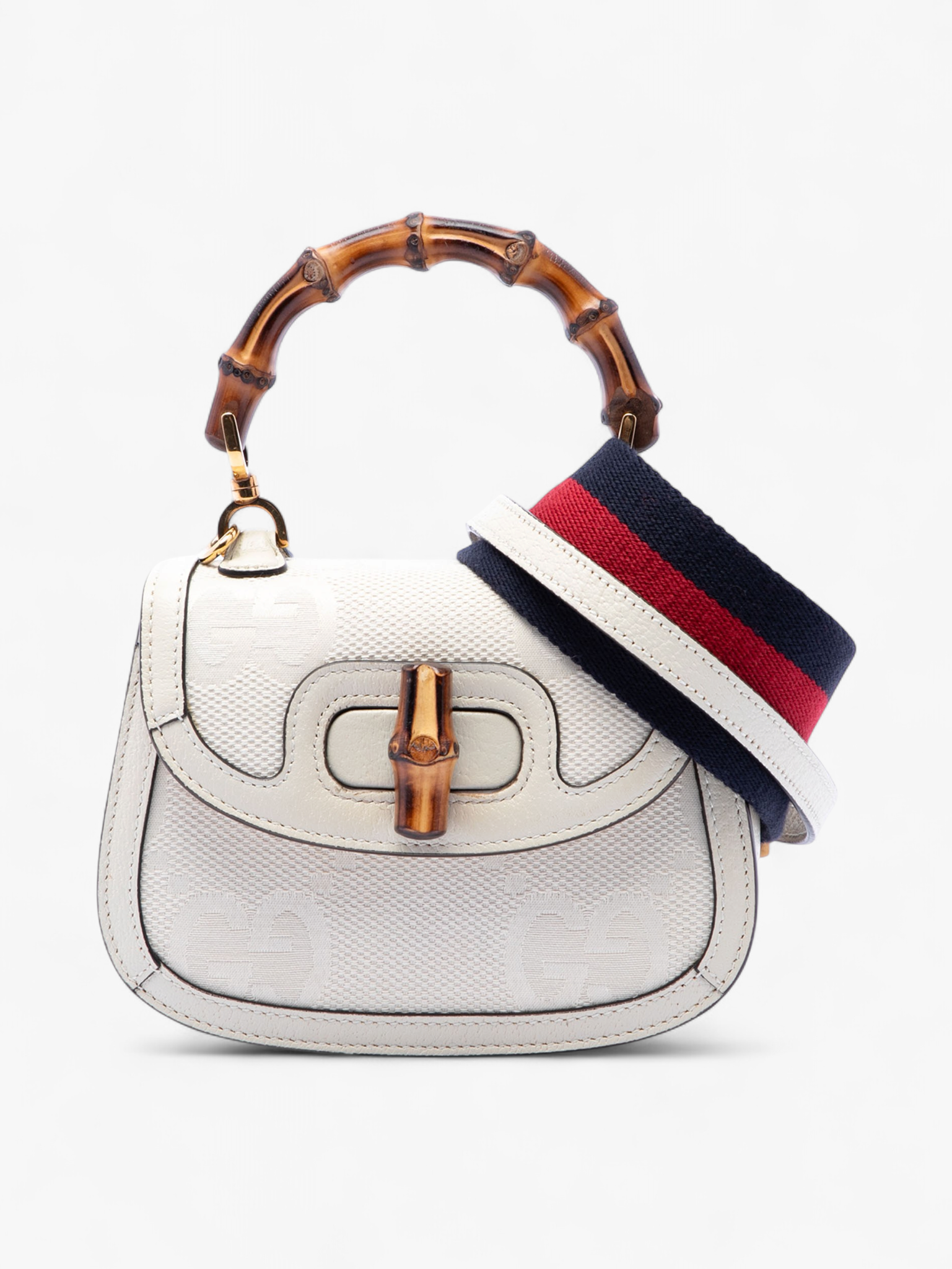 Gucci Mini Jumbo GG Canvas 1947 Web Bamboo Top Handle Bag – ReLuxe
