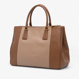 Prada Medium Brown Bicolor Saffiano Lux Galleria