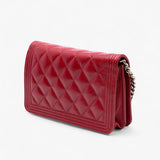 Chanel Quilted Caviar Boy Wallet on Chain