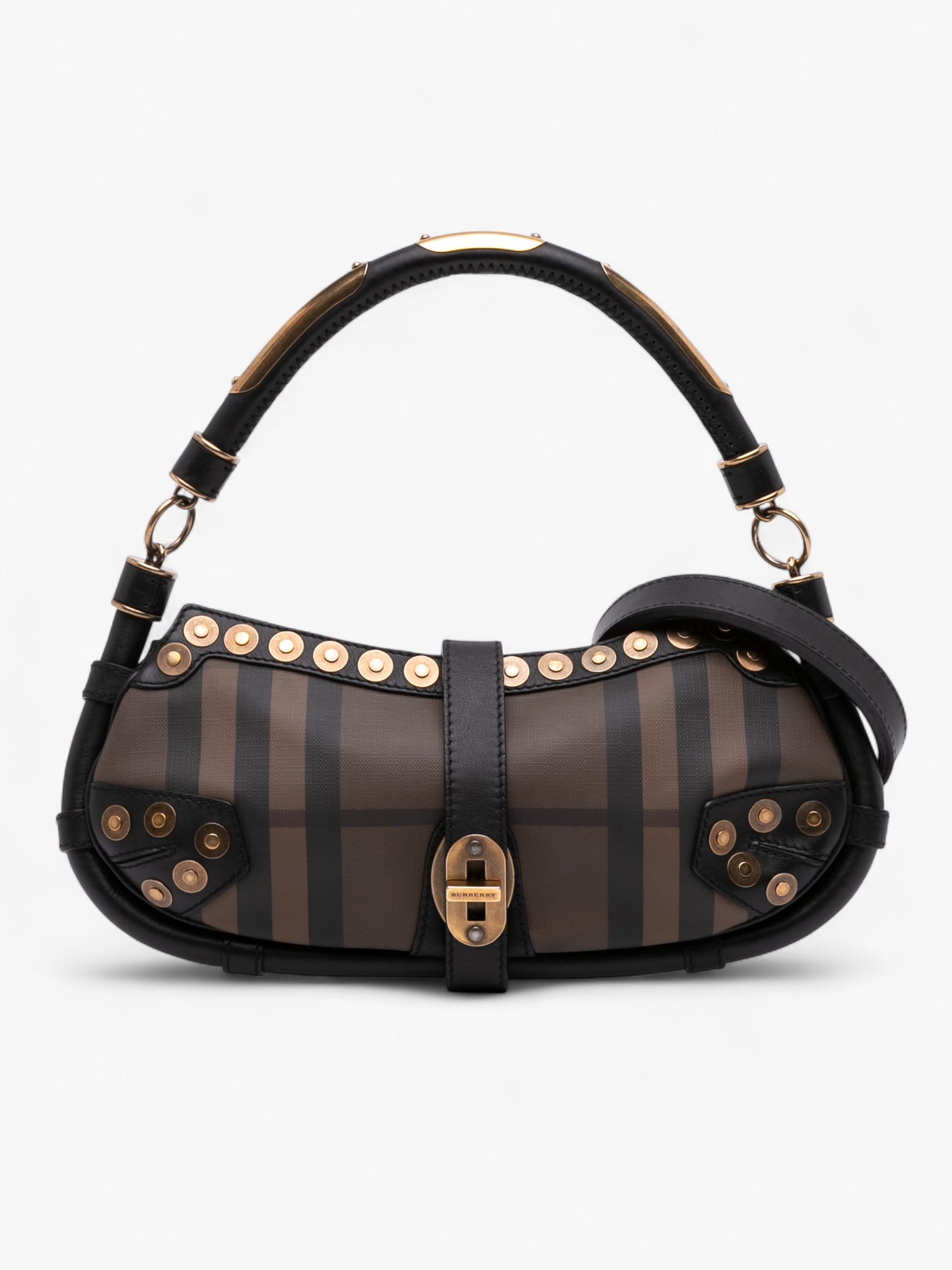 Burberry Smoke Check Studded Coated Canvas Cadet