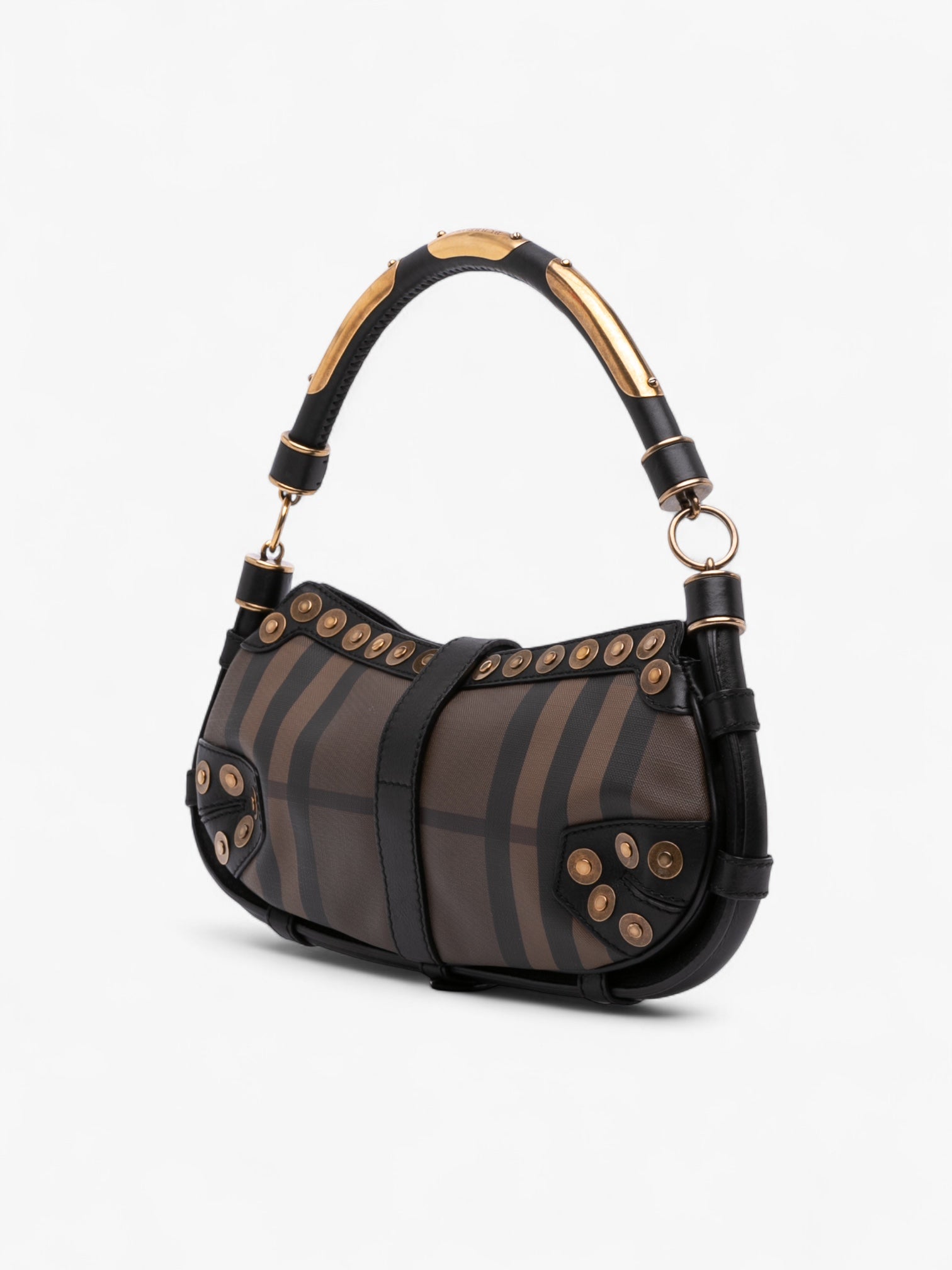 Burberry Smoke Check Studded Coated Canvas Cadet