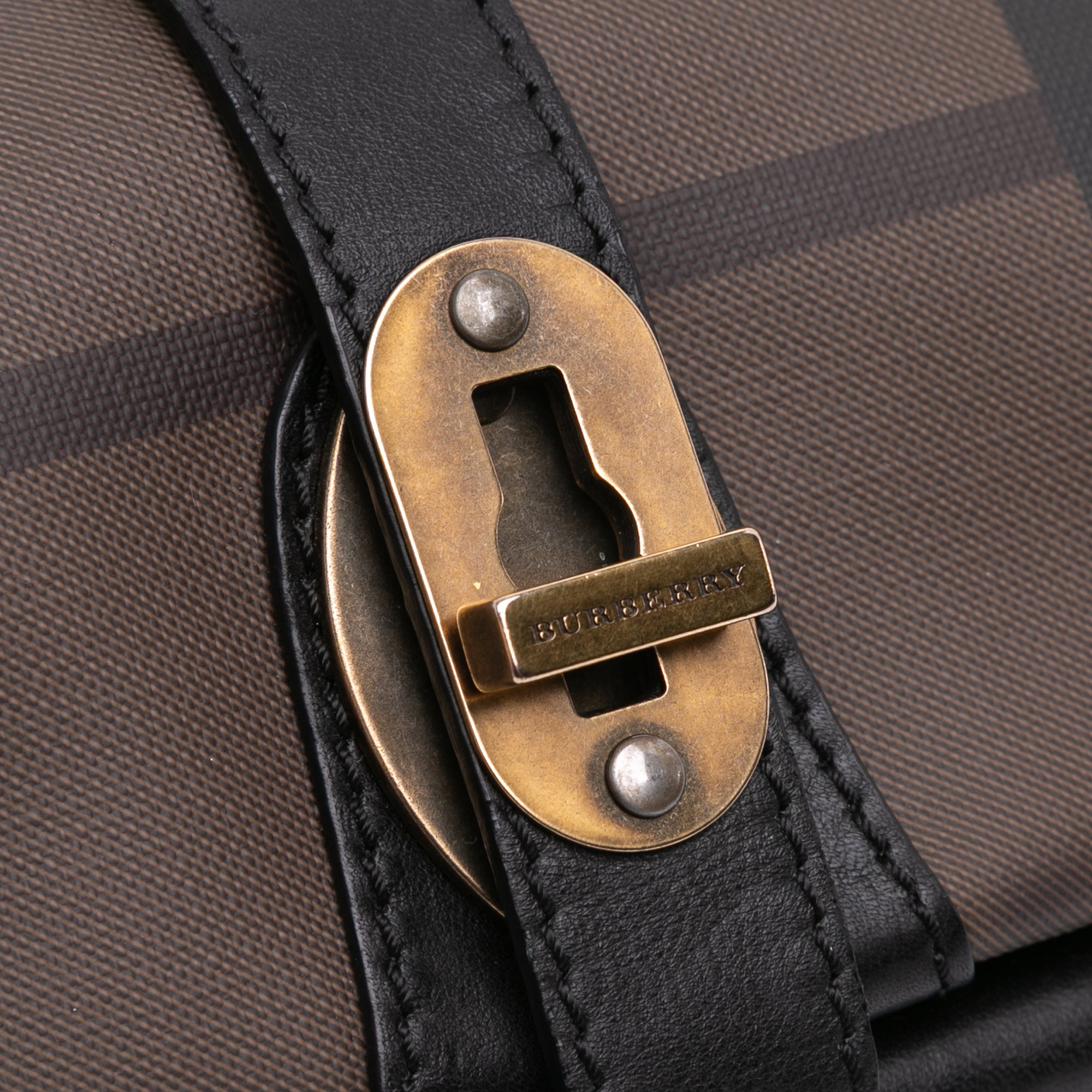 Burberry Smoke Check Studded Coated Canvas Cadet