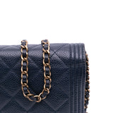 Chanel Quilted Caviar Boy Wallet on Chain