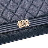 Chanel Quilted Caviar Boy Wallet on Chain