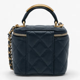 Small Lambskin Top Handle Vanity Bag