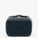 Small Lambskin Top Handle Vanity Bag