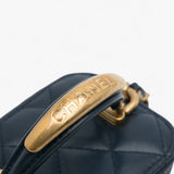 Small Lambskin Top Handle Vanity Bag