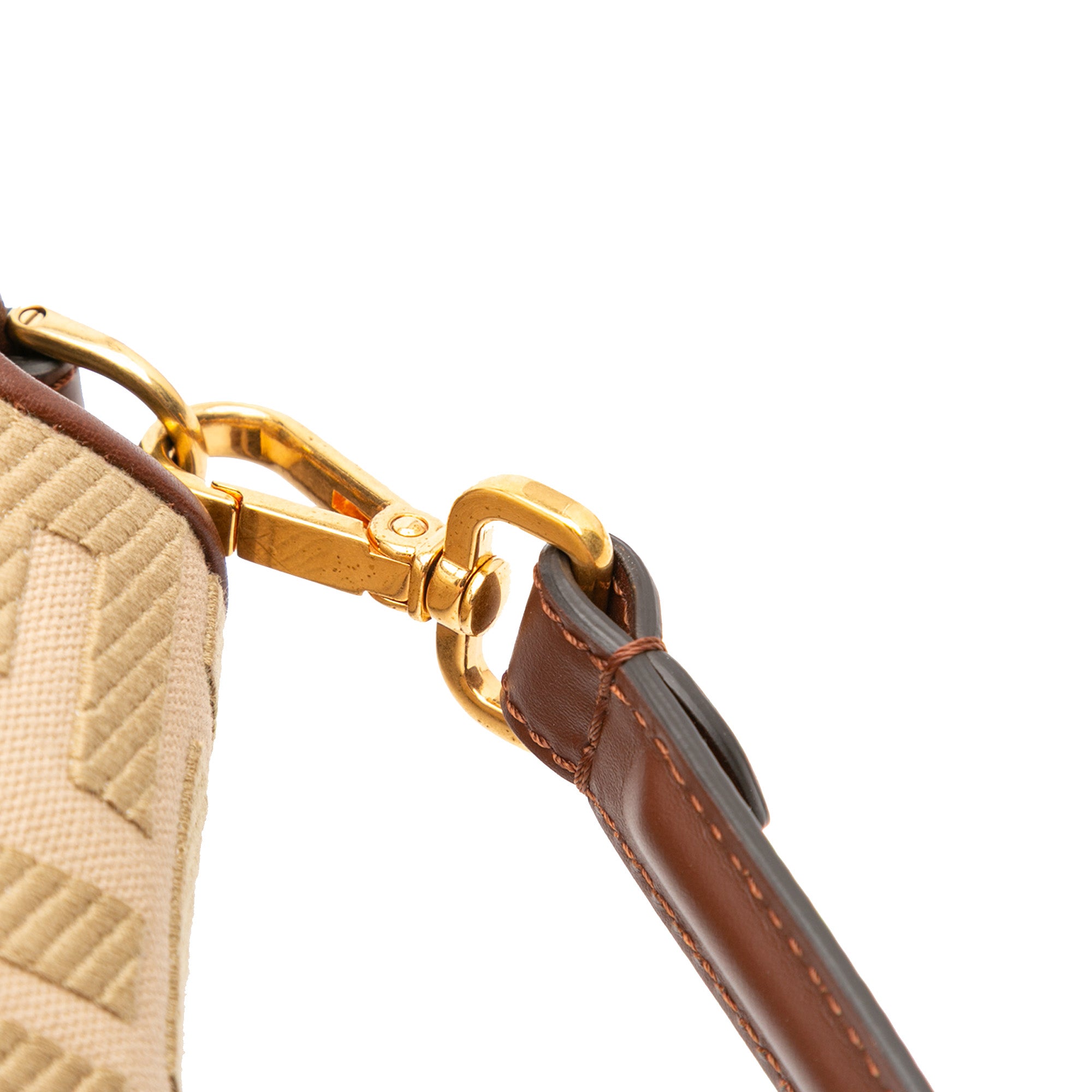 Fendi Zucca Embroidered Canvas Baguette