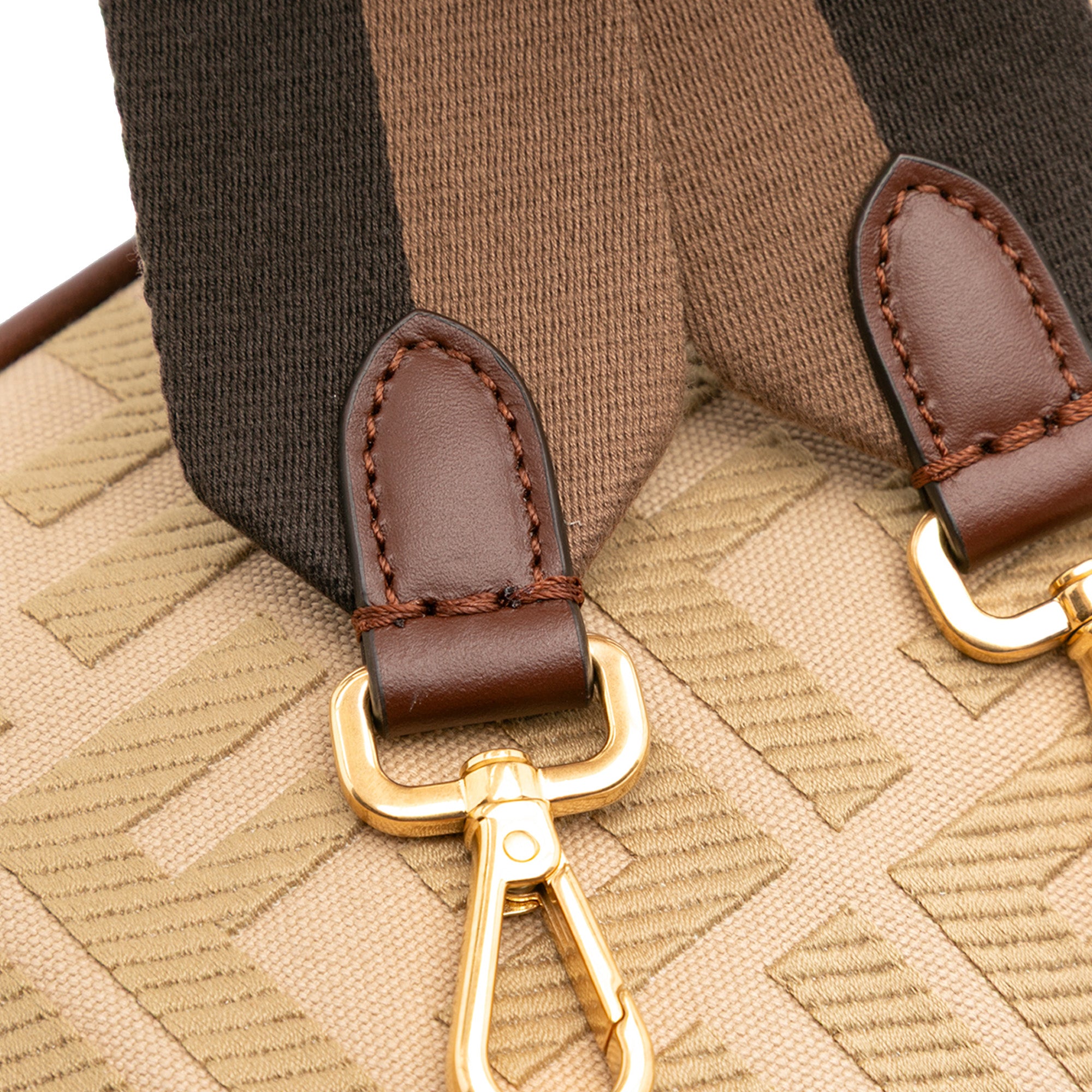 Fendi Zucca Embroidered Canvas Baguette