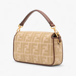 Fendi Zucca Embroidered Canvas Baguette