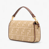 Fendi Zucca Embroidered Canvas Baguette