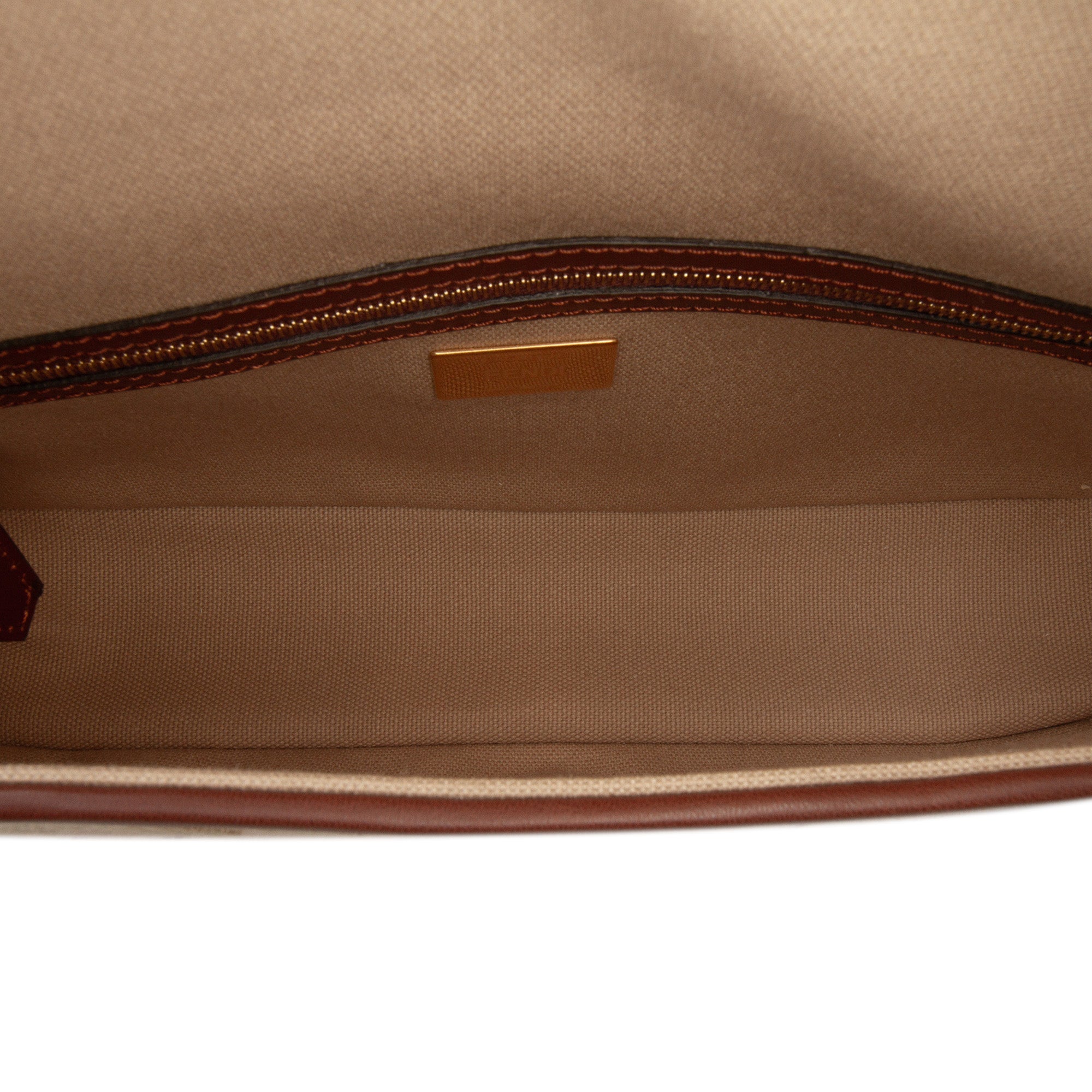 Fendi Zucca Embroidered Canvas Baguette