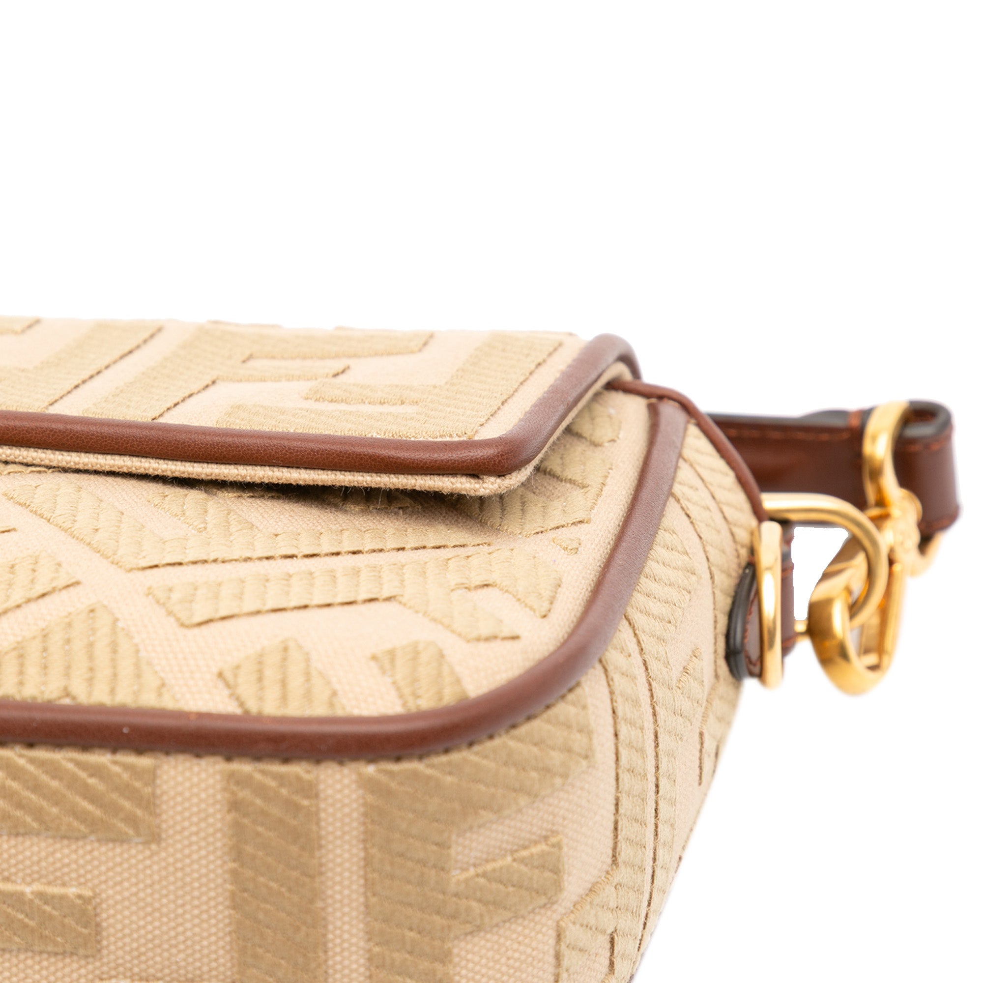 Fendi Zucca Embroidered Canvas Baguette
