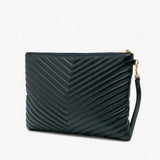 Saint Laurent Leather Chevron Monogram clutch