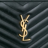 Saint Laurent Leather Chevron Monogram clutch