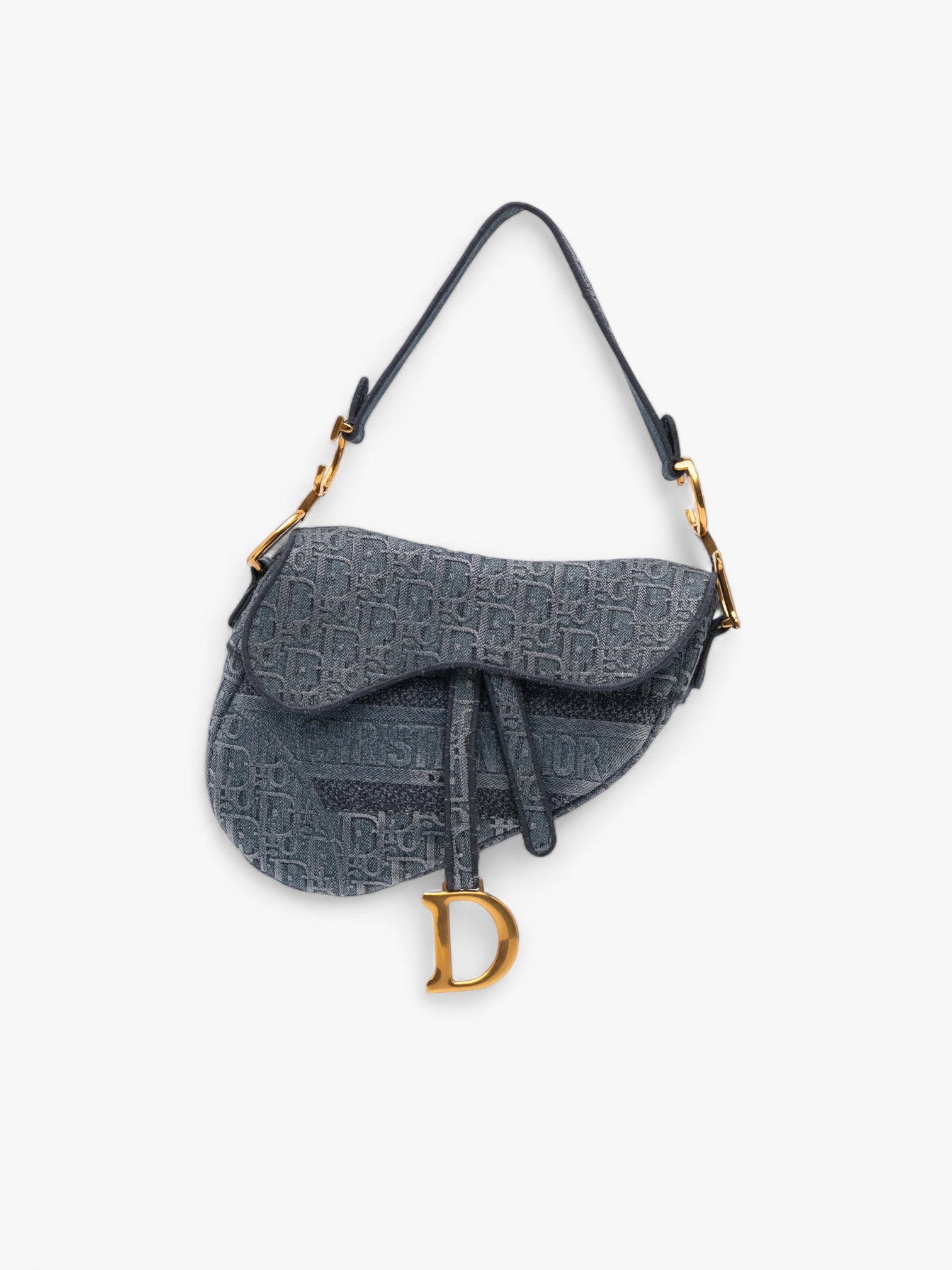 Dior Oblique Denim Embroidered Saddle