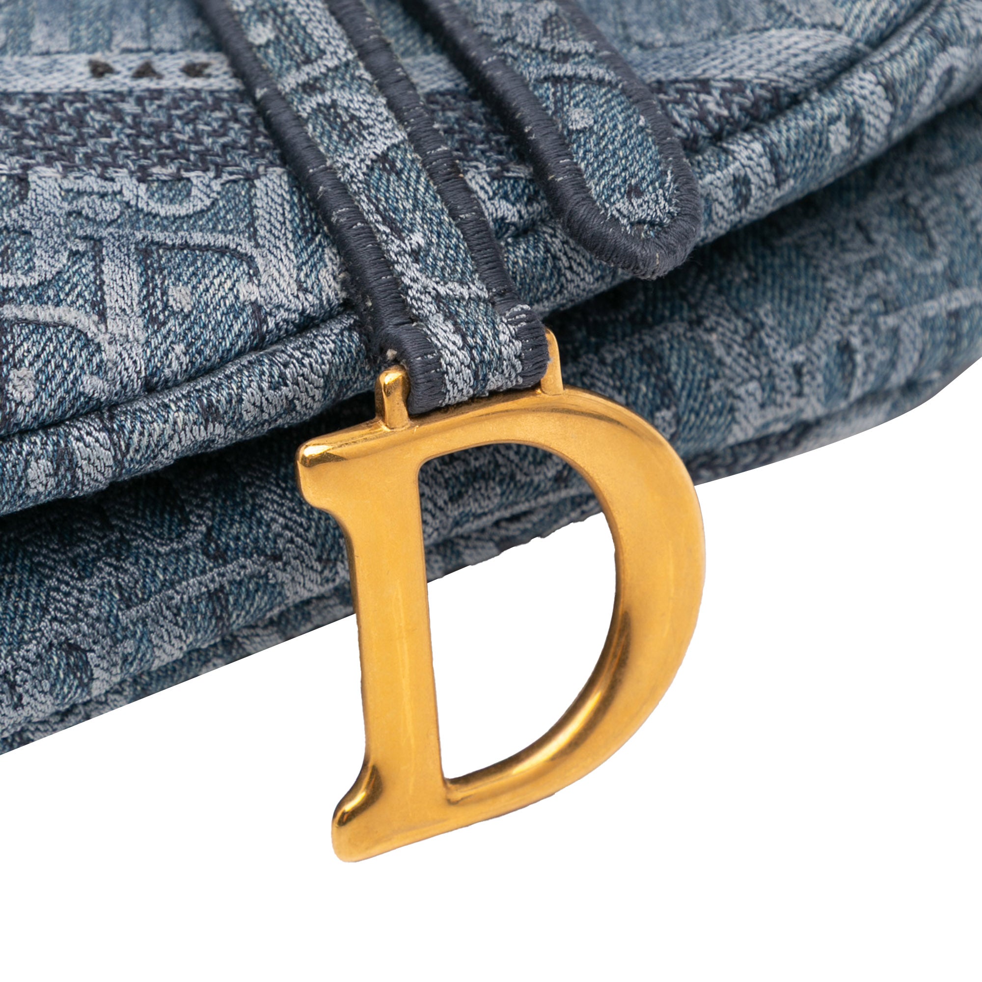 Dior Oblique Denim Embroidered Saddle
