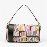 Fendi Chinese Valentine’s Day Zucca Embroidered Baguette