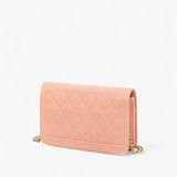 Chanel Quilted Caviar Boy Wallet on Chain