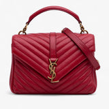 Saint Laurent Medium Quilted Chevron Sheepskin College