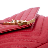 Saint Laurent Medium Quilted Chevron Sheepskin College