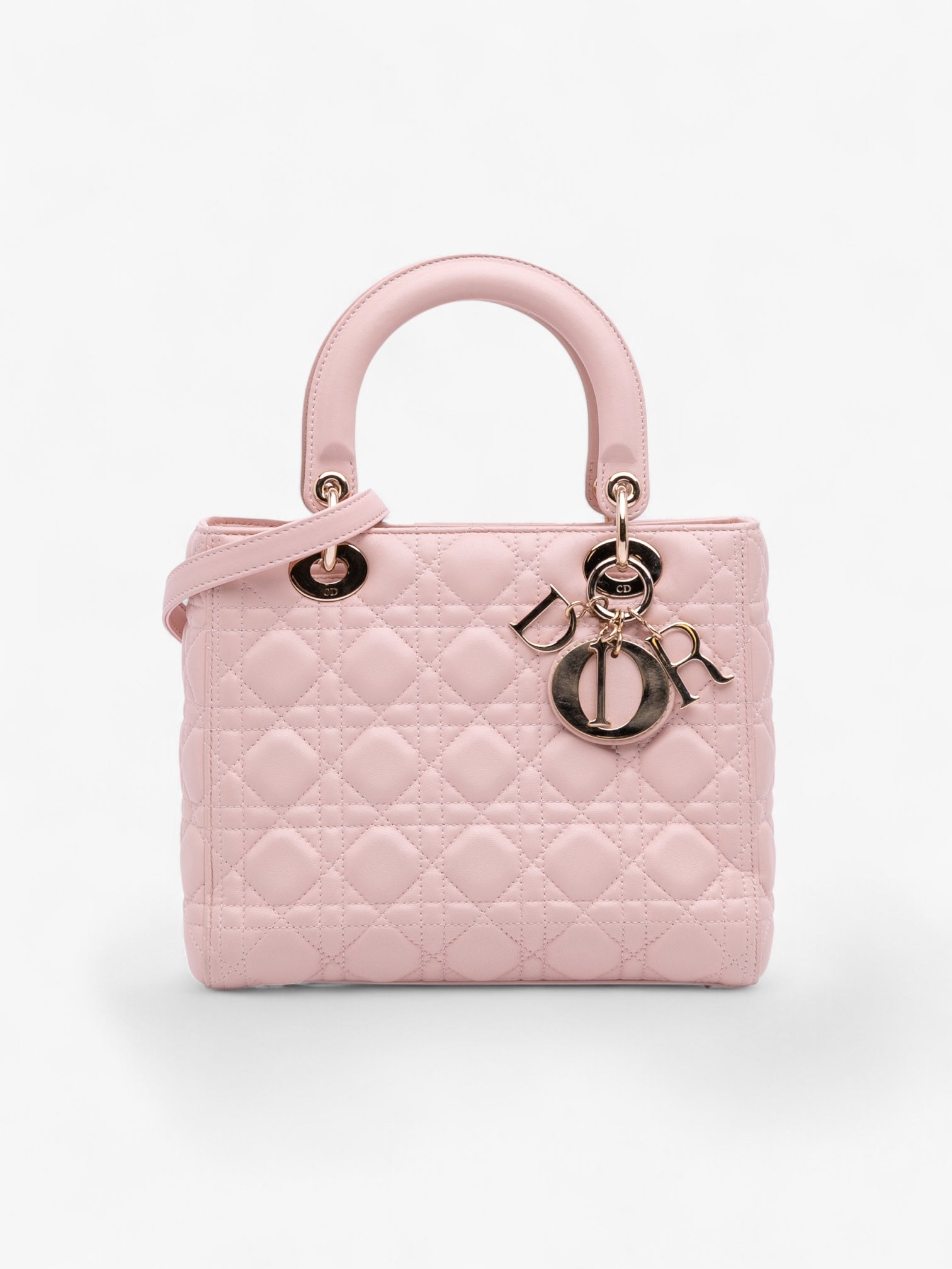Dior Medium pink Lambskin Cannage Lady Dior