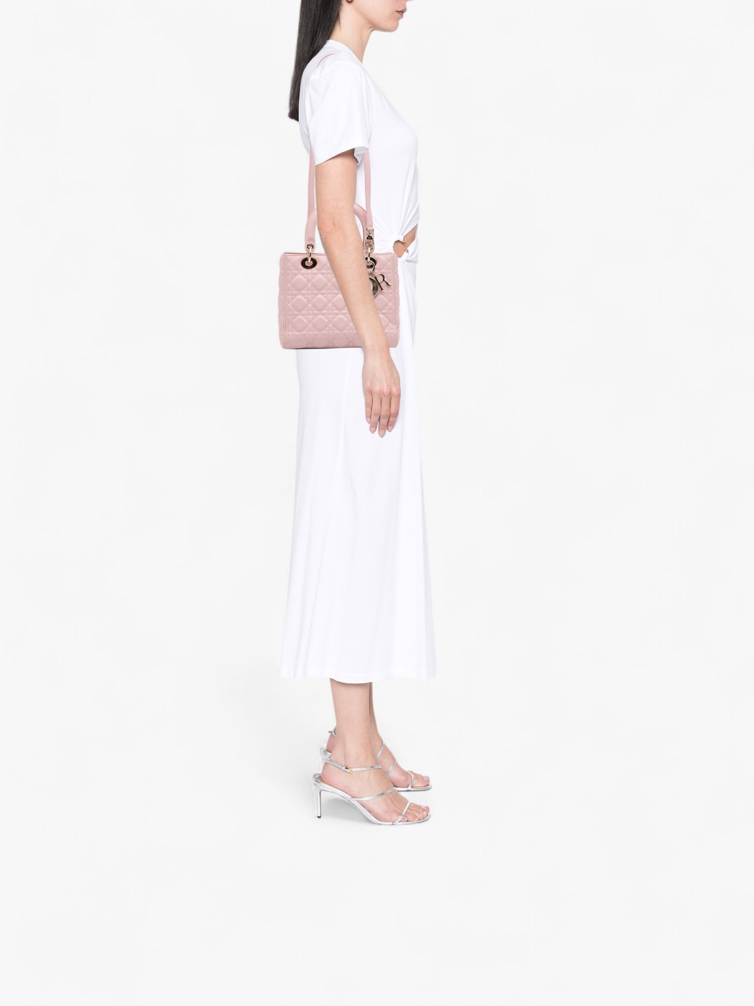 Dior Medium pink Lambskin Cannage Lady Dior