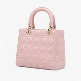 Dior Medium pink Lambskin Cannage Lady Dior