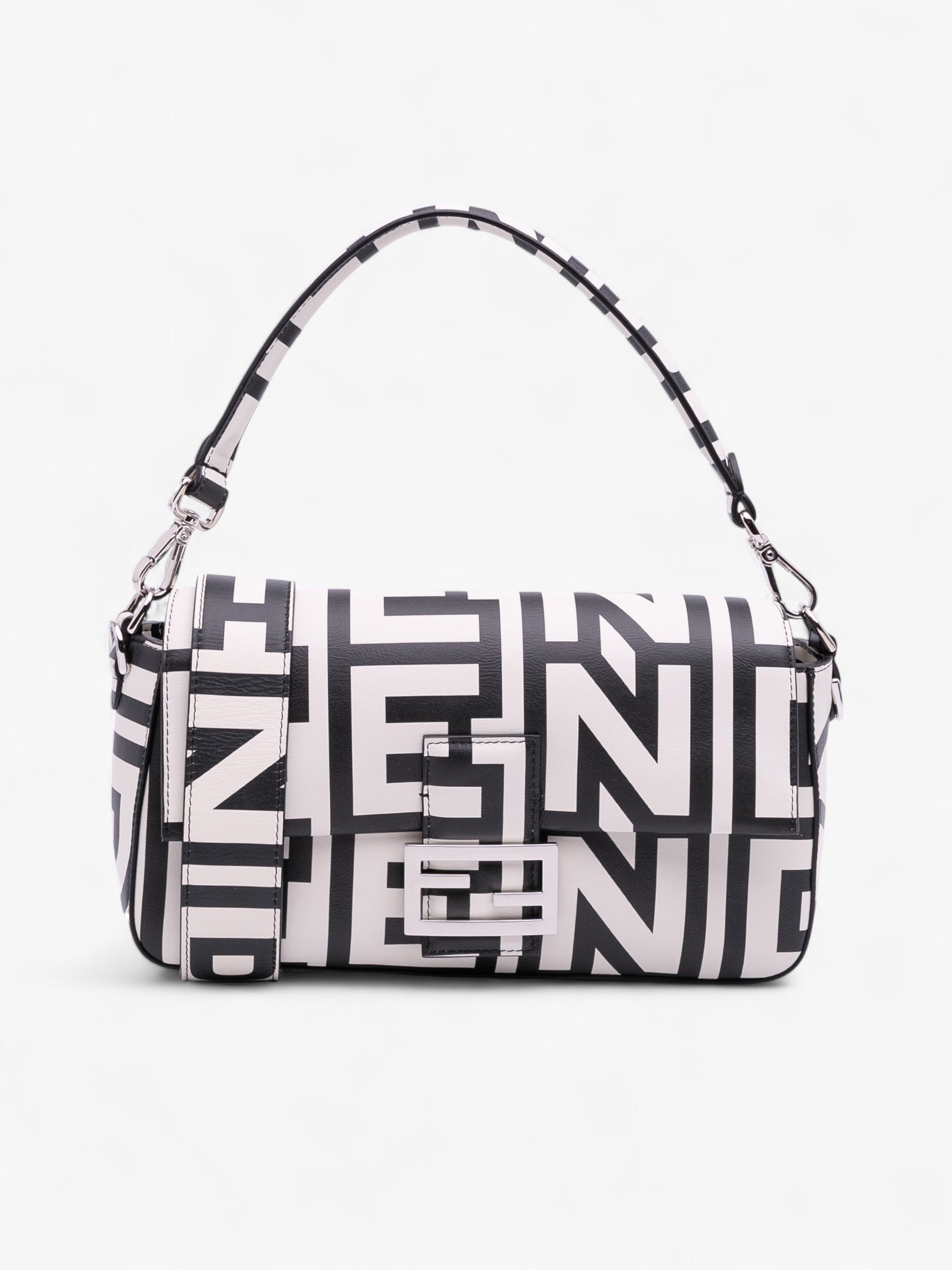 Fendi Marc Jacobs Nappa Vitello King Logo Print Baguette
