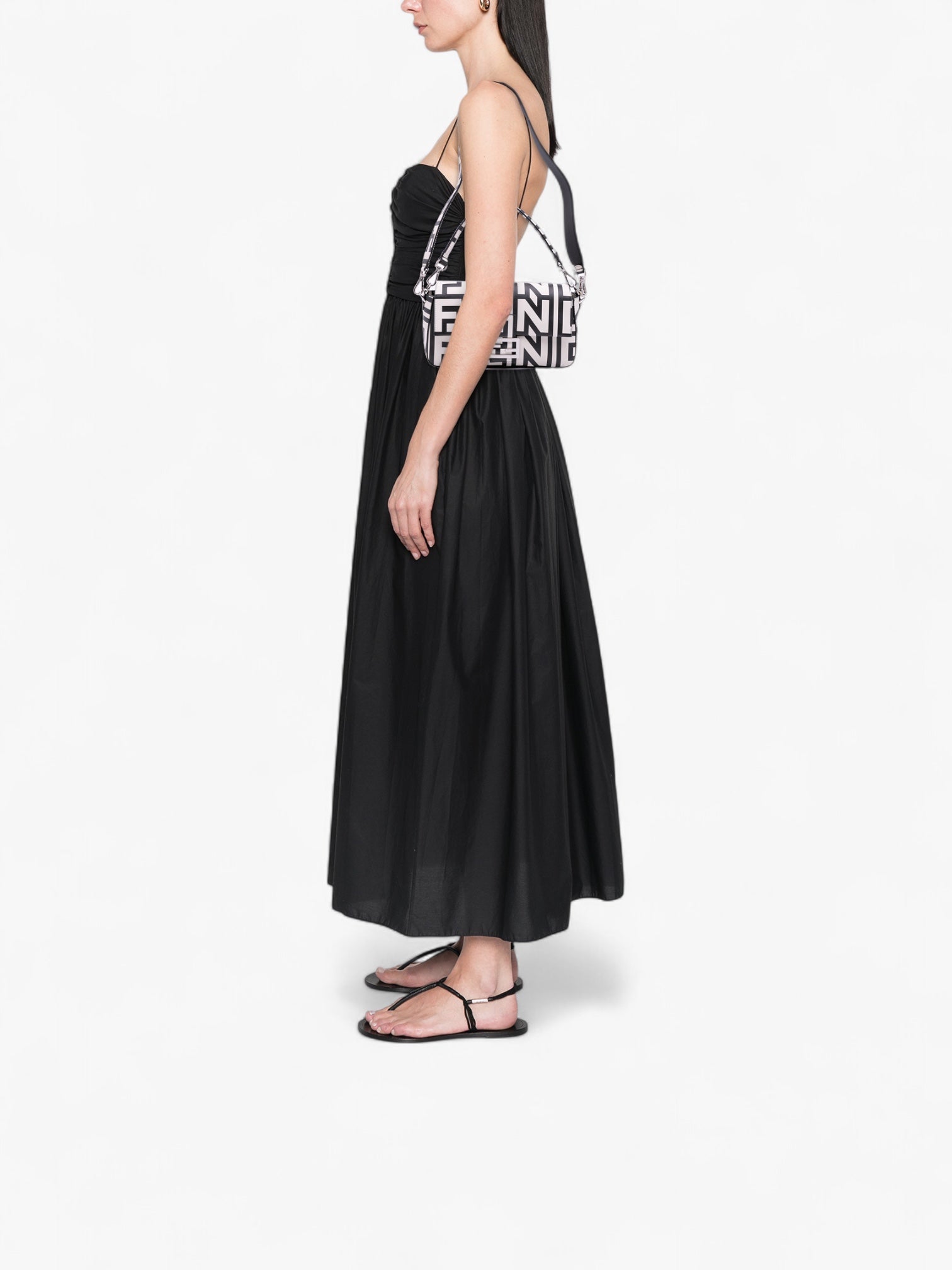 Fendi Marc Jacobs Nappa Vitello King Logo Print Baguette