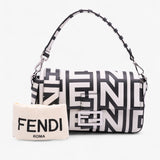 Fendi Marc Jacobs Nappa Vitello King Logo Print Baguette