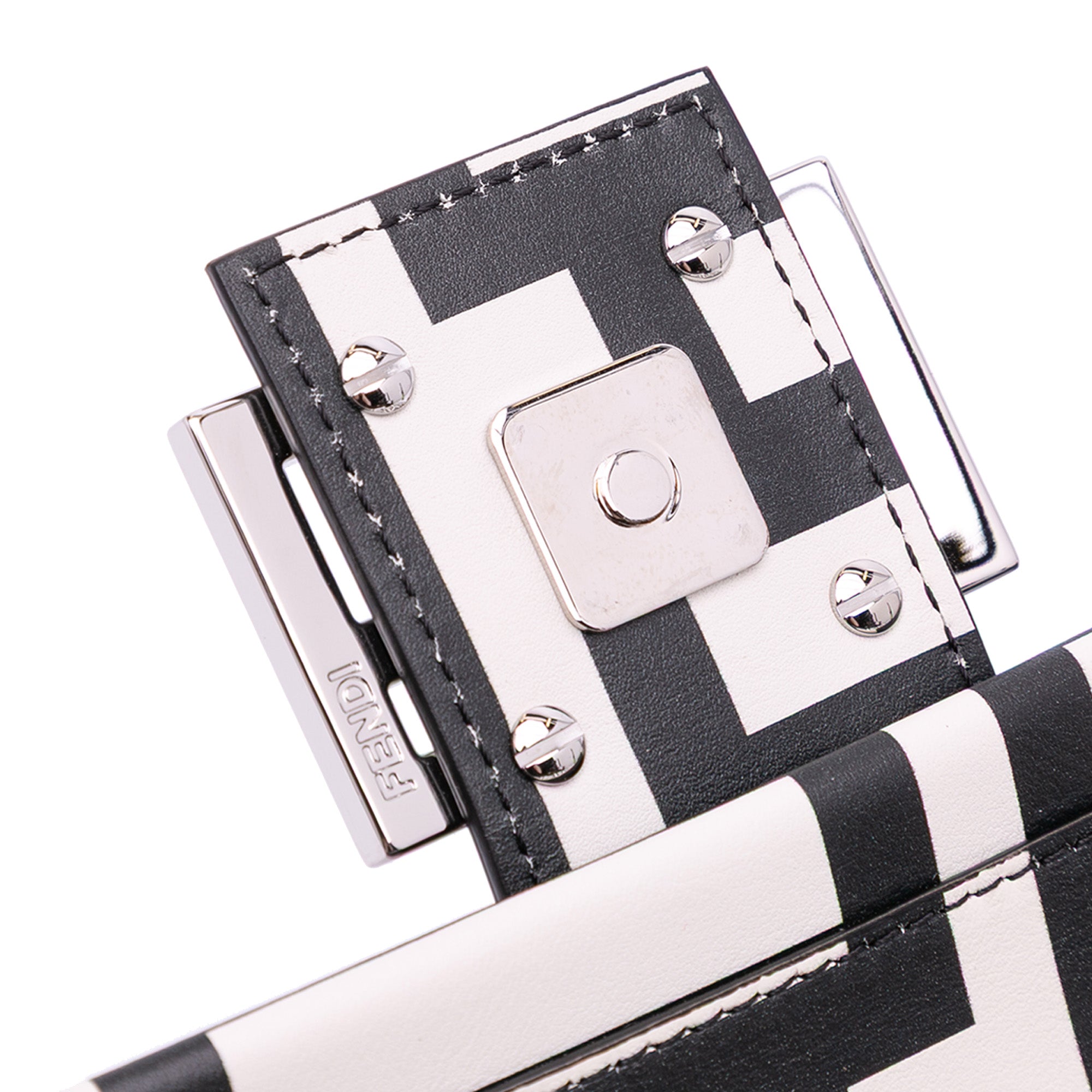 Fendi Marc Jacobs Nappa Vitello King Logo Print Baguette