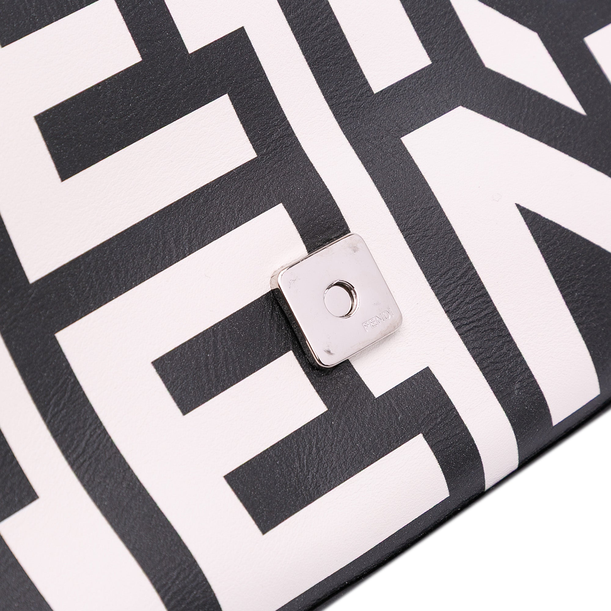 Fendi Marc Jacobs Nappa Vitello King Logo Print Baguette