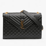 Saint Laurent Large Grain De Poudre Triquilt Envelope