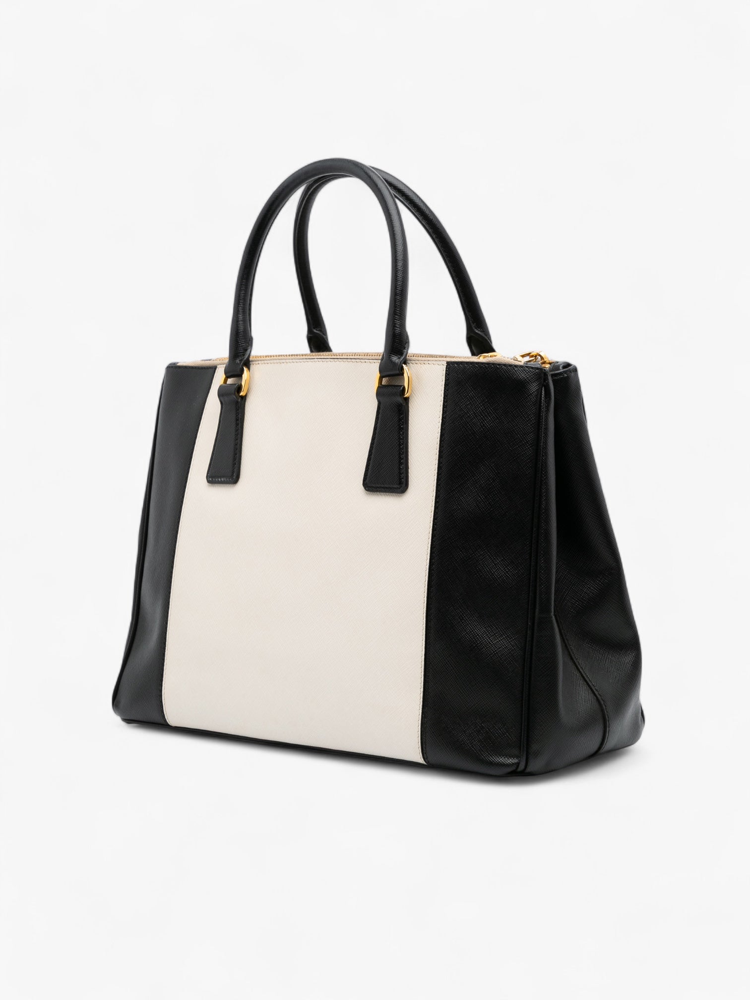 Prada Medium Bicolor Saffiano Lux Galleria Double Zip