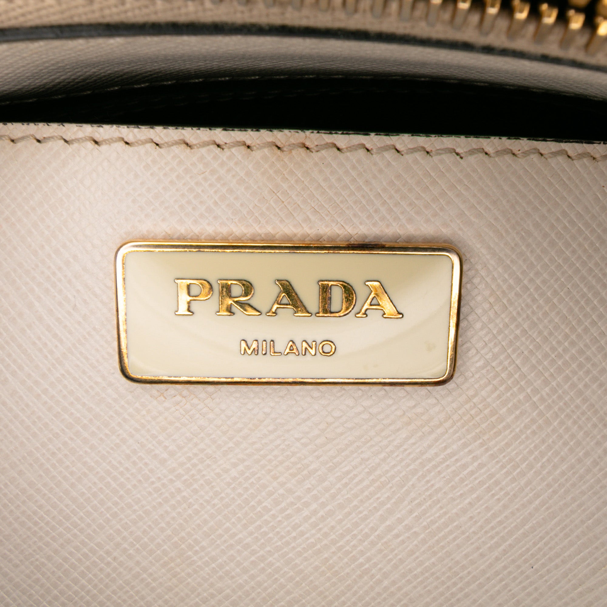Prada Medium Bicolor Saffiano Lux Galleria Double Zip