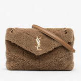 Saint Laurent Small Shearling Loulou Puffer Shoulder
