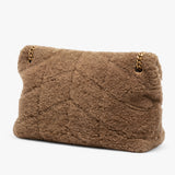 Saint Laurent Small Shearling Loulou Puffer Shoulder