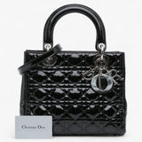 Lady Dior black patent leather