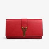 Saint Laurent Red Leather Y Chyc Clutch